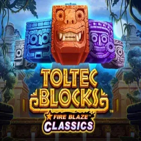 Official Slots logo: Fire Blaze: Toltec Blocks by Rarestone Gaming at Glorion Casino